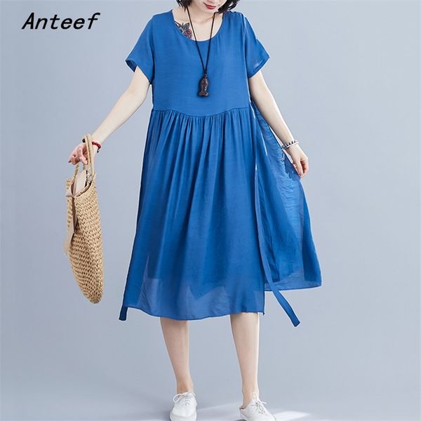 short sleeve plus size cotton chiffon vintage dresses for women casual loose woman sun summer beach dress elegant clothes 210517, Black;gray
short sleeve plus size cotton chiffon vintage dresses for women casual loose woman sun summer beach dress elegant clothes 210517, Black;gray