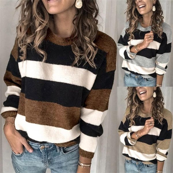 women's sweaters women winter clothes color block striped o neck sweater for long sleeve knit pullover jumper coat, White;black
women's sweaters women winter clothes color block striped o neck sweater for long sleeve knit pullover jumper coat, White;black