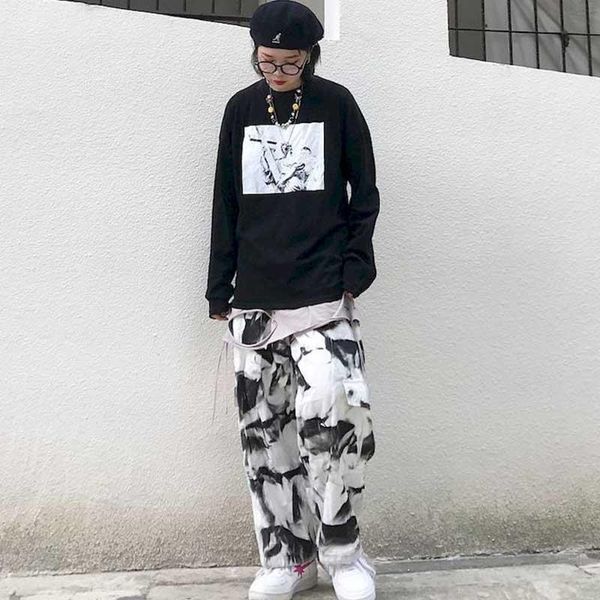 south korea ins trend of tie-dyeing all-match trousers tie-dye pocket overalls loose casual pants women's autumn 2021 & capris, Black;white
south korea ins trend of tie-dyeing all-match trousers tie-dye pocket overalls loose casual pants women's autumn 2021 & capris, Black;white