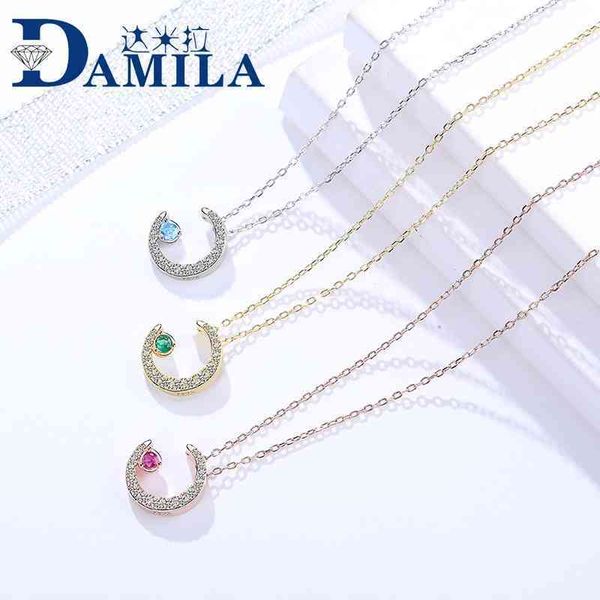 damela s925 sterling silver jewelry versatile moon clavicle chain women's micro set zircon pendant, Black
damela s925 sterling silver jewelry versatile moon clavicle chain women's micro set zircon pendant, Black