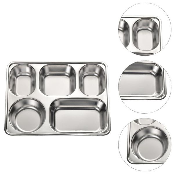 dishes & plates 1pc stainless steel 5 compartments tray serving plate for home school
dishes & plates 1pc stainless steel 5 compartments tray serving plate for home school