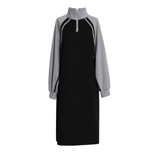 casual dresses perhaps u black gray patchwork long sleeve stand collar zipper midi dress autumn sport loose d0820
casual dresses perhaps u black gray patchwork long sleeve stand collar zipper midi dress autumn sport loose d0820