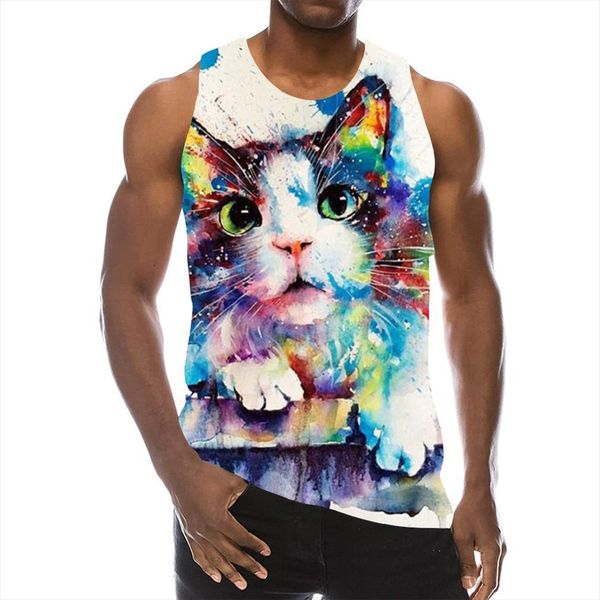mens cat graphic sleeveless 3d holiday tees animals tank gym boys streetwear novelty vest, White;black
mens cat graphic sleeveless 3d holiday tees animals tank gym boys streetwear novelty vest, White;black