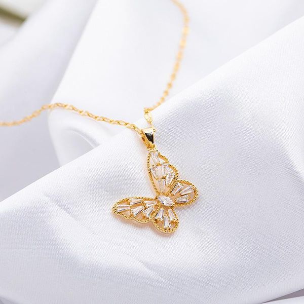 chains the hollow butterfly necklace female micro-inlaid zircon clavicle chain fashion simple temperament pendant, Silver
chains the hollow butterfly necklace female micro-inlaid zircon clavicle chain fashion simple temperament pendant, Silver