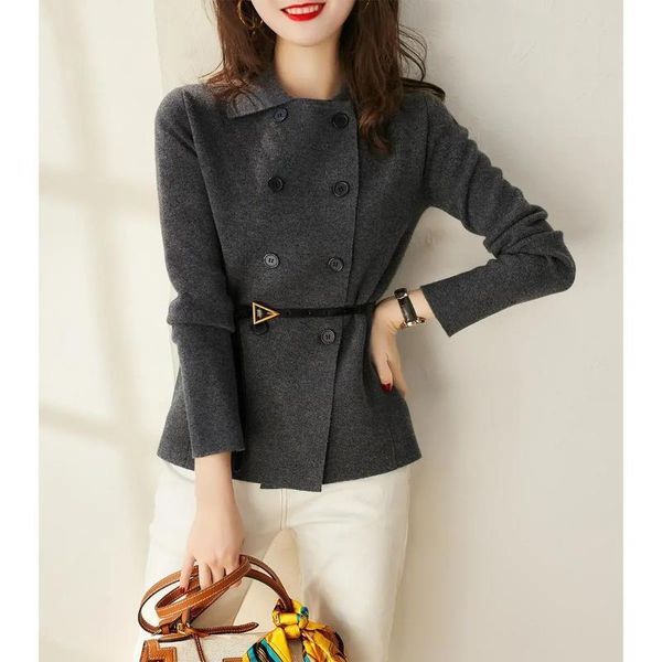 women's trench coats double-breasted autumn jacket women 2021 spring clothing loose wild knitted cardigan, Tan;black
women's trench coats double-breasted autumn jacket women 2021 spring clothing loose wild knitted cardigan, Tan;black