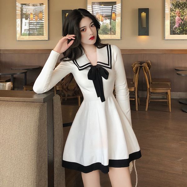 2021women spring and autumn dress bow new knitted temperament mini a-line sweet long sleeve vestidos female gd243, Black;gray
2021women spring and autumn dress bow new knitted temperament mini a-line sweet long sleeve vestidos female gd243, Black;gray
