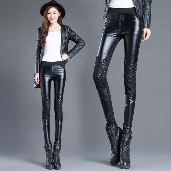 women's pants & capris autumn winter 2021 feet cotton pu spell leather plus velvet elastic high waist warm slim, Black;white
women's pants & capris autumn winter 2021 feet cotton pu spell leather plus velvet elastic high waist warm slim, Black;white