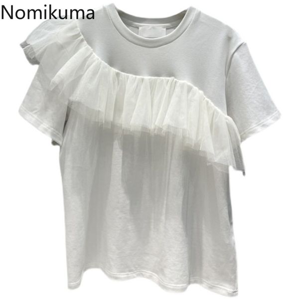 nomikuma woman tshirts mesh ruffle patchwork korean elegant graphic t shirts summer short sleeve o-neck tee 6g820 210427, White
nomikuma woman tshirts mesh ruffle patchwork korean elegant graphic t shirts summer short sleeve o-neck tee 6g820 210427, White