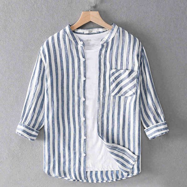 men's t-shirts summer pure linen brand fashion for men three-quarter sleeve striped shirt mens casual breathable shirts 6v4i, White;black
men's t-shirts summer pure linen brand fashion for men three-quarter sleeve striped shirt mens casual breathable shirts 6v4i, White;black