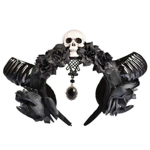 halloween devil horns skull headband gothic sheep horn flowers headdress hairband cosplay headwear halloween accessories girls, Golden;white
halloween devil horns skull headband gothic sheep horn flowers headdress hairband cosplay headwear halloween accessories girls, Golden;white