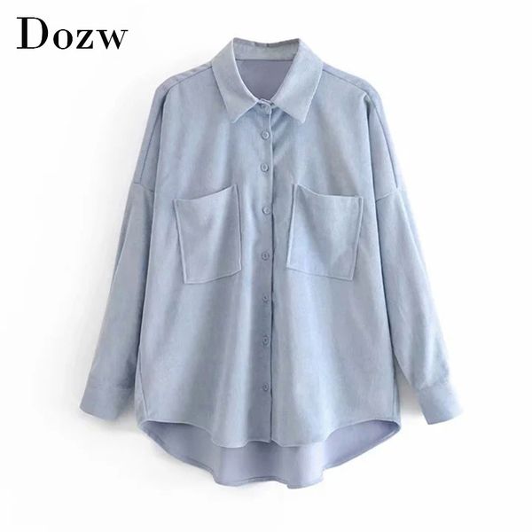solid corduroy shirt blouse women casual batwing long sleeve streetwear loose turn down collar shirts with pockets 210414, White
solid corduroy shirt blouse women casual batwing long sleeve streetwear loose turn down collar shirts with pockets 210414, White