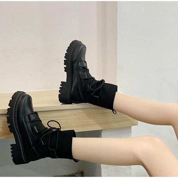 boots women ankle ladies lace up shoes pu autumn winter knitted platform fashion comfortable footwear botas 2021, Black
boots women ankle ladies lace up shoes pu autumn winter knitted platform fashion comfortable footwear botas 2021, Black