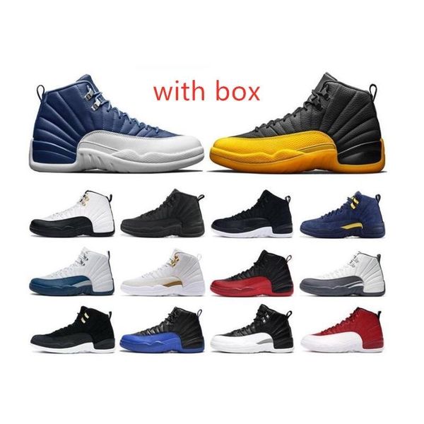 12s 12 indigo black university gold dark concord grey game royal fiba reverse taxi men basketball shoes with box sneaker trainer
12s 12 indigo black university gold dark concord grey game royal fiba reverse taxi men basketball shoes with box sneaker trainer