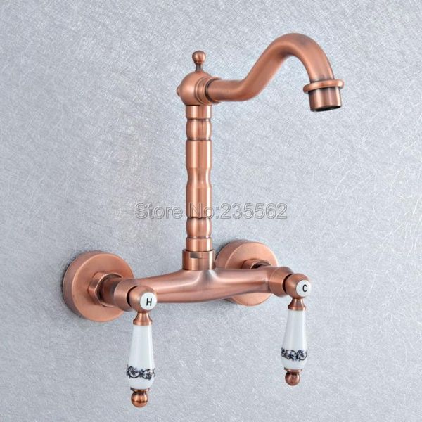 antique red copper brass wall mounted bathroom kitchen sink faucet swivel spout mixer tap double ceramic handles levers lsf905 faucets
antique red copper brass wall mounted bathroom kitchen sink faucet swivel spout mixer tap double ceramic handles levers lsf905 faucets
