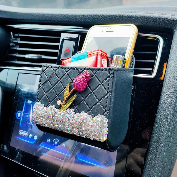 car organizer 1 x interior storage bag pu leather box phone holder stowing tidying air vent pocket with crystal
car organizer 1 x interior storage bag pu leather box phone holder stowing tidying air vent pocket with crystal