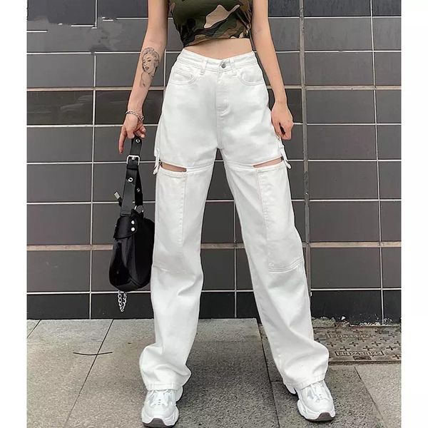 vintage hollow out women's jeans plus size pockets white harajuku korean baggy straight pants streetwear wide leg & capris, Black;white
vintage hollow out women's jeans plus size pockets white harajuku korean baggy straight pants streetwear wide leg & capris, Black;white