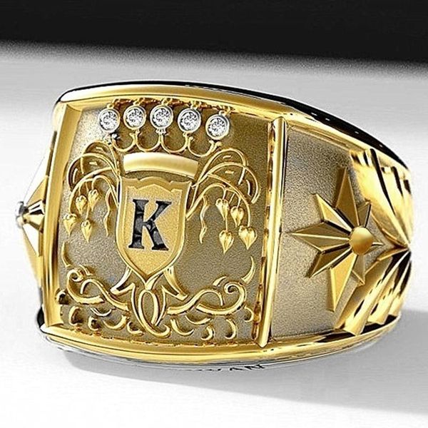 wedding rings hip hop luxury gold color letter k men ring trophy pattern dazzling cz husband party birthday gift fashion jewelry, Slivery;golden
wedding rings hip hop luxury gold color letter k men ring trophy pattern dazzling cz husband party birthday gift fashion jewelry, Slivery;golden