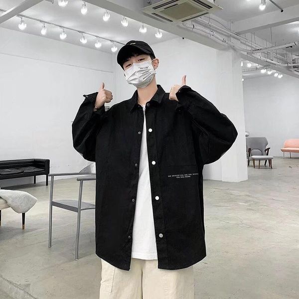 men's casual large size youth shirt japanese street printed cotton coat hong kong style loose fashion jackets, Black;brown
men's casual large size youth shirt japanese street printed cotton coat hong kong style loose fashion jackets, Black;brown