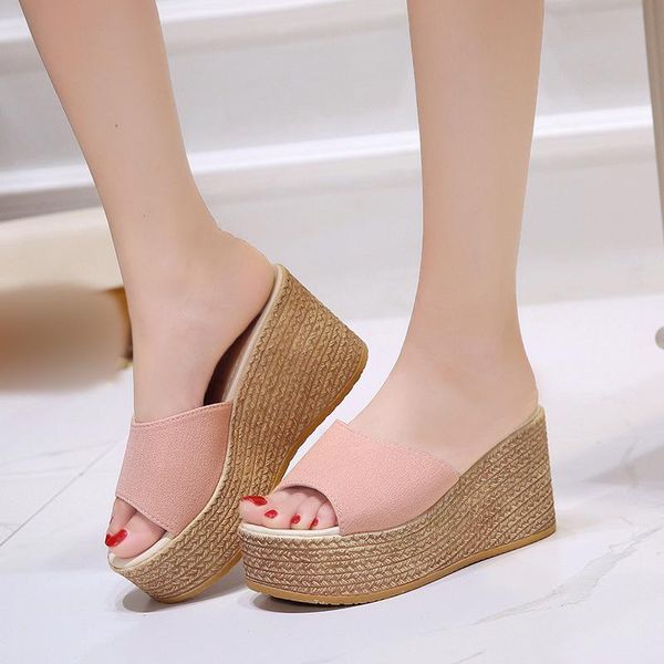 women platform weave wedges slippers female peep toe casual summer slides ladies beach comfortable sewing shoes, Black
women platform weave wedges slippers female peep toe casual summer slides ladies beach comfortable sewing shoes, Black
