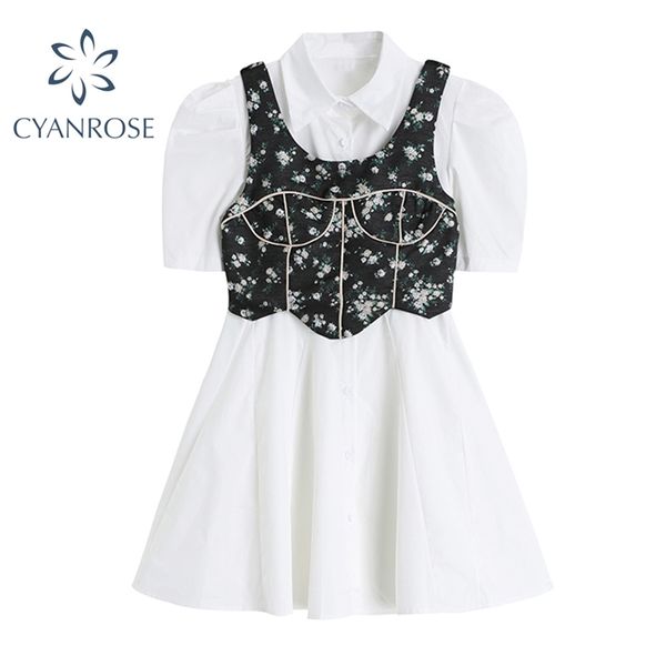 dress+vest two-piece sets women puff short sleeve slim summer vintage mini frocks lace up printed vest fashion street outfits 210430, Black;gray
dress+vest two-piece sets women puff short sleeve slim summer vintage mini frocks lace up printed vest fashion street outfits 210430, Black;gray