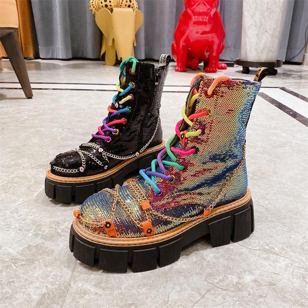 boots women's autumn and winter 2021 british fashion tooling chinese style sequins high top, Black
boots women's autumn and winter 2021 british fashion tooling chinese style sequins high top, Black