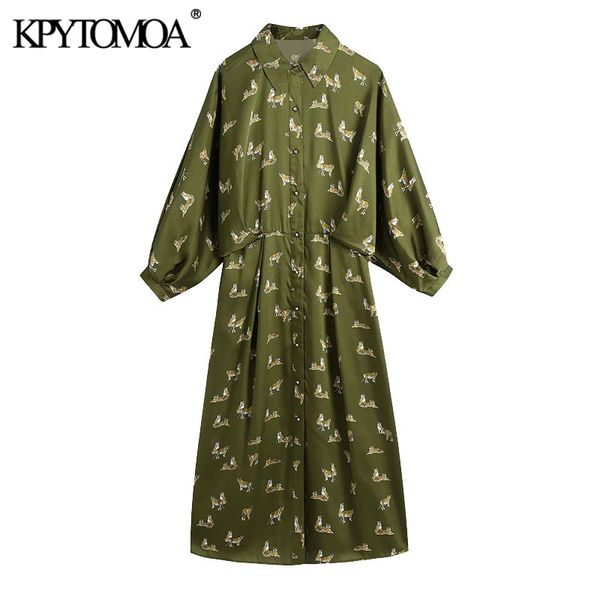 kpytomoa women 2021 chic fashion animal print midi shirt dress vintage lantern sleeve button-up female dresses vestidos mujer, Black;gray
kpytomoa women 2021 chic fashion animal print midi shirt dress vintage lantern sleeve button-up female dresses vestidos mujer, Black;gray