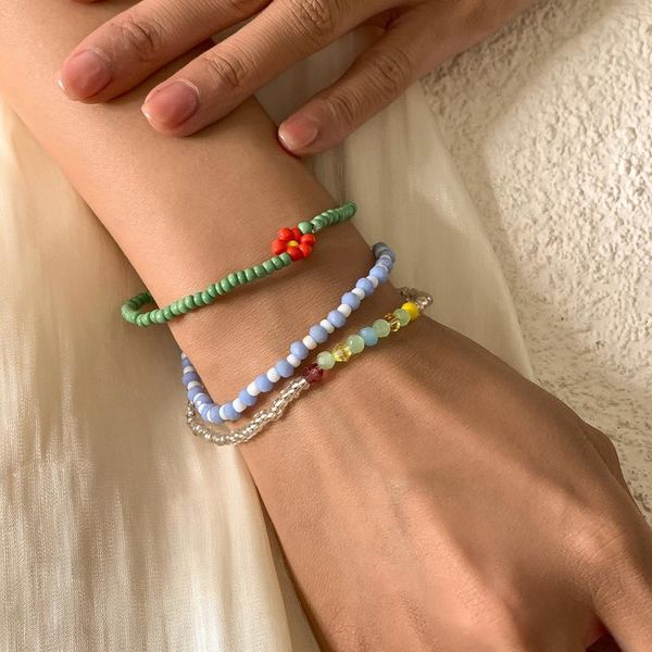 link, chain 3pcs 2021 korea sweet colorful flower daisy handmade beaded vintage resin bracelet for women aesthetic jewelry gifts, Black
link, chain 3pcs 2021 korea sweet colorful flower daisy handmade beaded vintage resin bracelet for women aesthetic jewelry gifts, Black