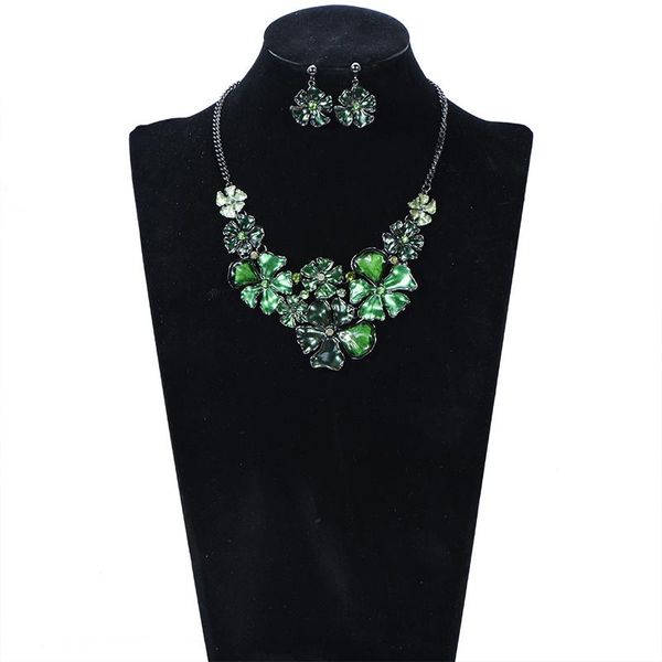 earrings & necklace dubai jewelry sets choker enamel flower set for women bridal, Silver
earrings & necklace dubai jewelry sets choker enamel flower set for women bridal, Silver