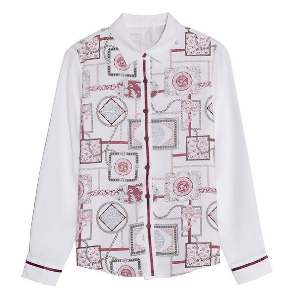 women's blouses & shirts 2021 spring autumn women turn-down collar long sleeve shirt elegant retro pattern print white chiffon
women's blouses & shirts 2021 spring autumn women turn-down collar long sleeve shirt elegant retro pattern print white chiffon