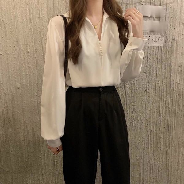 fashion women's shirts ezgaga elegant women chic loose all-match long sleeve solid turn-down collar office lady blouse, White
fashion women's shirts ezgaga elegant women chic loose all-match long sleeve solid turn-down collar office lady blouse, White