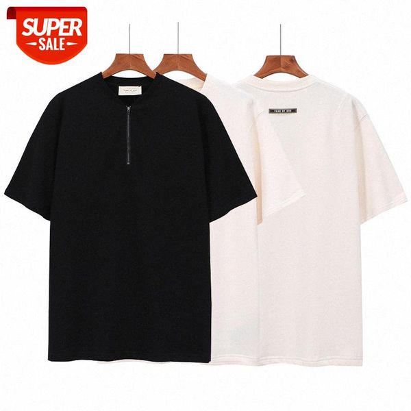 fog double line eentials half zipper simple loose casual men's and women's short sleeves #sy82, White;black
fog double line eentials half zipper simple loose casual men's and women's short sleeves #sy82, White;black