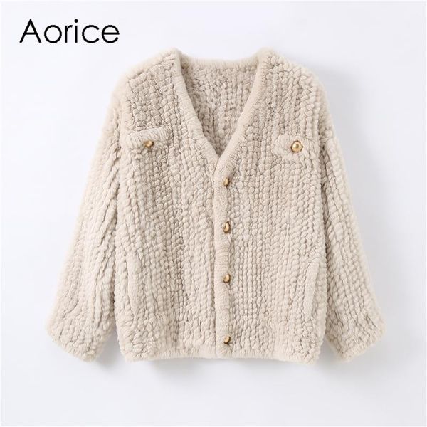 Women's Fur & Faux Aorice Women Real Coat Jacket Female Knitted Casual Coats Jackets Parka CT123, Black
Women's Fur & Faux Aorice Women Real Coat Jacket Female Knitted Casual Coats Jackets Parka CT123, Black