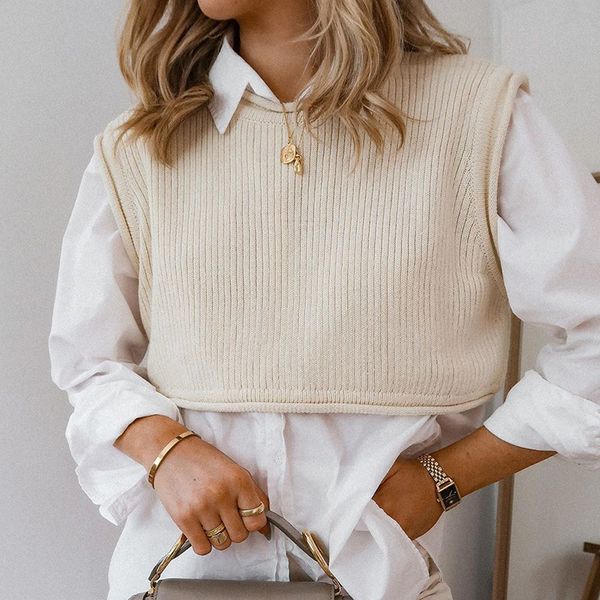 women summer autumn casual za solid sweaters female 2021 new knitted sleeveless yellow pullover womens short jumpers femme, White;black
women summer autumn casual za solid sweaters female 2021 new knitted sleeveless yellow pullover womens short jumpers femme, White;black