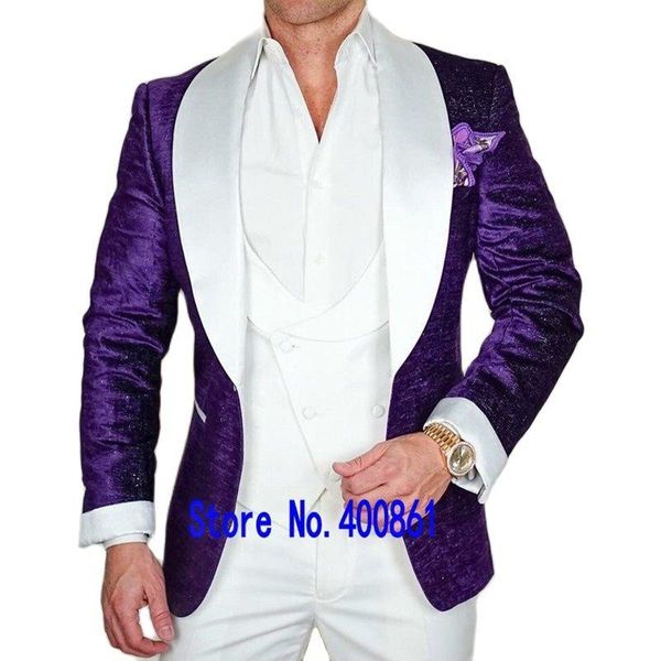 men's suits & blazers shiny purple evening dress toast business groom tuxedos coat waistcoat trousers sets (jacket+pants+vest+tie) w:28, White;black
men's suits & blazers shiny purple evening dress toast business groom tuxedos coat waistcoat trousers sets (jacket+pants+vest+tie) w:28, White;black