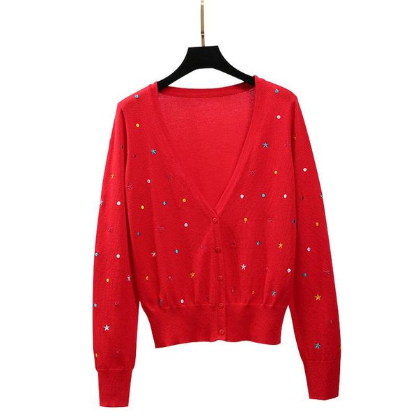 women's sweaters makuluya chic dot pot embroidery women v-neck long-sleeved cute knitted cardigan sweater spring autumn slim coat girl, White;black
women's sweaters makuluya chic dot pot embroidery women v-neck long-sleeved cute knitted cardigan sweater spring autumn slim coat girl, White;black