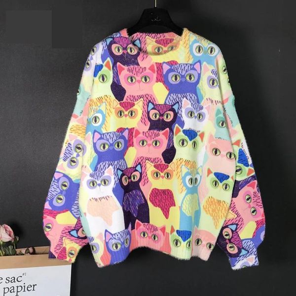 women's sweaters women fall cartoon animal cat embroidery pullover knitting sweater female casual warm harajuku sweet kawaii winter clo, White;black
women's sweaters women fall cartoon animal cat embroidery pullover knitting sweater female casual warm harajuku sweet kawaii winter clo, White;black