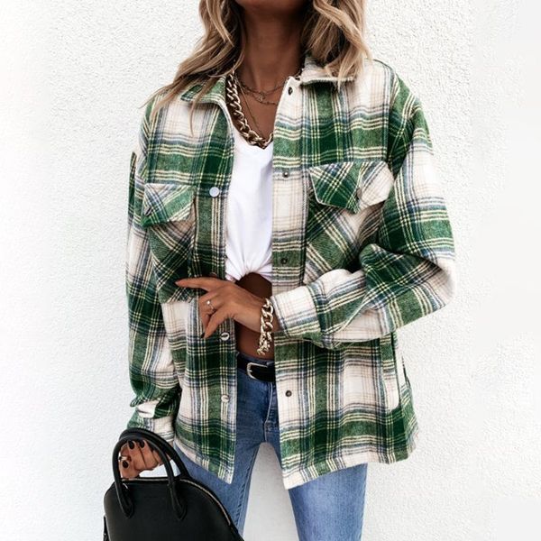 women's blouses & shirts vintage plaid shirt long sleeve versatile drop shoulder lapel women fashion spring autumn streetwear 2021, White
women's blouses & shirts vintage plaid shirt long sleeve versatile drop shoulder lapel women fashion spring autumn streetwear 2021, White