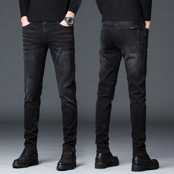 men's jeans 2021 autumn skinny pants with slim feet korean fashion elastic black men., Blue
men's jeans 2021 autumn skinny pants with slim feet korean fashion elastic black men., Blue