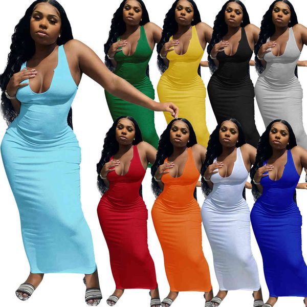 womens spring and summer casual dresses suspender vest deep v-neck slim long skirt size s-2xl dhl, Black;gray
womens spring and summer casual dresses suspender vest deep v-neck slim long skirt size s-2xl dhl, Black;gray