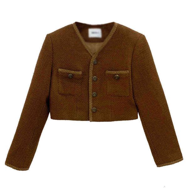 net red small fragrance coat women's autumn and winter short 2021 early temperament pole sense korean versatile top, Black;brown
net red small fragrance coat women's autumn and winter short 2021 early temperament pole sense korean versatile top, Black;brown