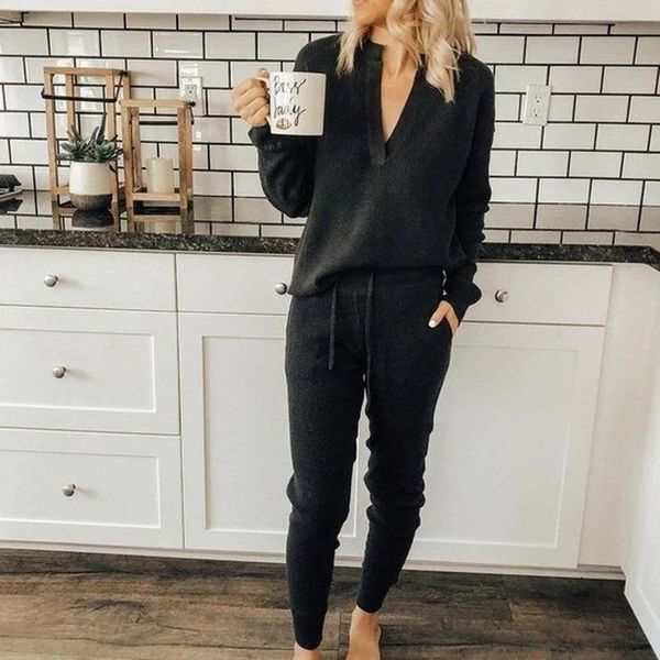 women's two piece pants lugentolo suit women leisure home pit strip long sleeve v neck full lace-up mid waist pencil, White
women's two piece pants lugentolo suit women leisure home pit strip long sleeve v neck full lace-up mid waist pencil, White