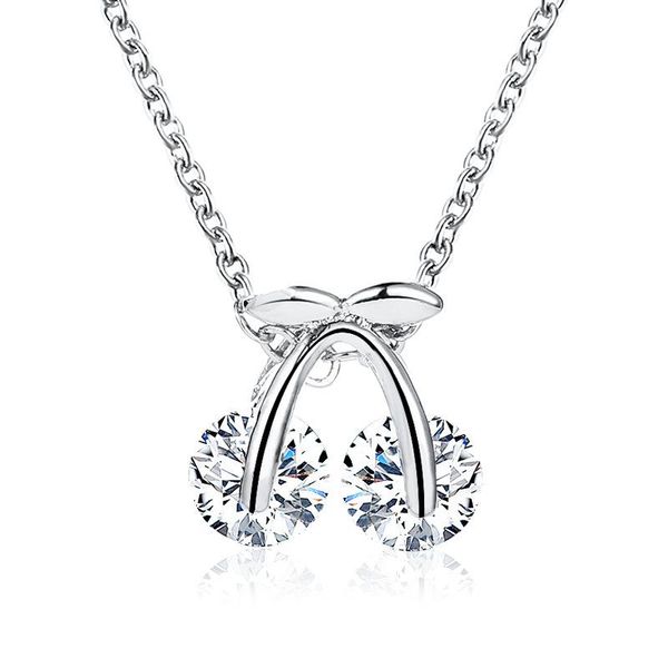 korean jewelry wholesale sweet zircon cherry pendant necklace clavicle chain fashion girls small fresh short necklaces, Silver
korean jewelry wholesale sweet zircon cherry pendant necklace clavicle chain fashion girls small fresh short necklaces, Silver