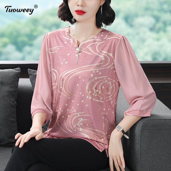 women's blouses & shirts summer blouse for women 2021 plus size print chiffon 3/4 sleeve womens and, White
women's blouses & shirts summer blouse for women 2021 plus size print chiffon 3/4 sleeve womens and, White