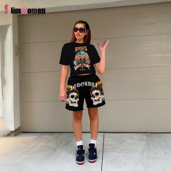 women two piece skull print t-shirt short pants set summer hip hop shorts set tracksuit boyfriends basketball shorts streetwear 210709, White
women two piece skull print t-shirt short pants set summer hip hop shorts set tracksuit boyfriends basketball shorts streetwear 210709, White