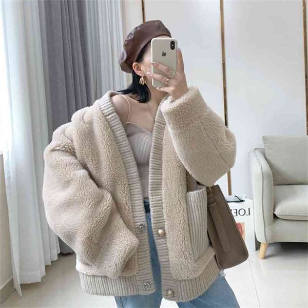 women winter lambswool coats vintage female loose thick single breasted cardigans casual lady warm faux fur outwears 210519, Black
women winter lambswool coats vintage female loose thick single breasted cardigans casual lady warm faux fur outwears 210519, Black