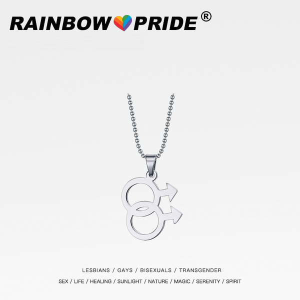 rainbowpride fashion colorful rainbow same male logo titanium steel necklace for trendy homosexual no fading accessories pendant necklaces, Silver
rainbowpride fashion colorful rainbow same male logo titanium steel necklace for trendy homosexual no fading accessories pendant necklaces, Silver