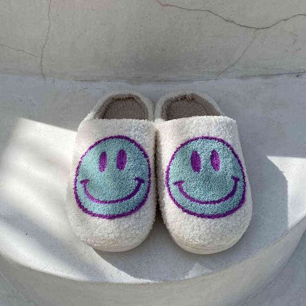 2021 blue smiley slippers women smile happy face retro soft plush warm fuzzy for men, Black
2021 blue smiley slippers women smile happy face retro soft plush warm fuzzy for men, Black
