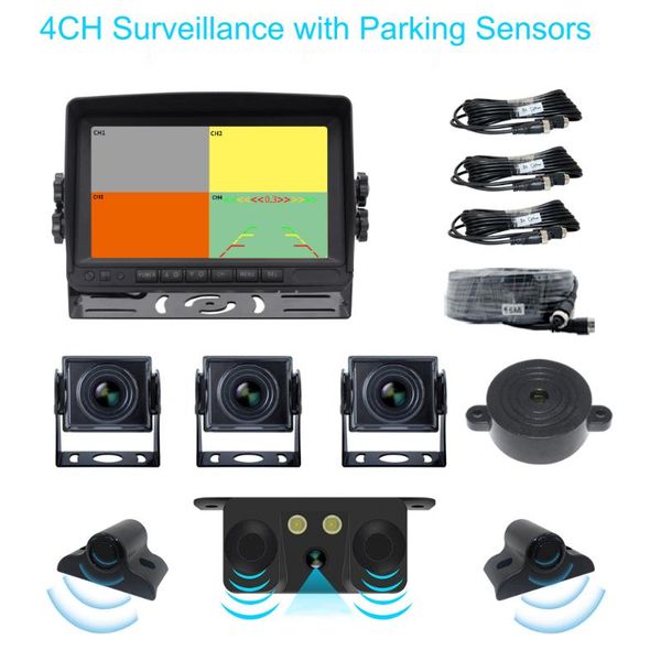 car rear view cameras& parking sensors ahd 4ch monitor 4 split screen security monitoring driving video for rv truck bus assistance system
car rear view cameras& parking sensors ahd 4ch monitor 4 split screen security monitoring driving video for rv truck bus assistance system