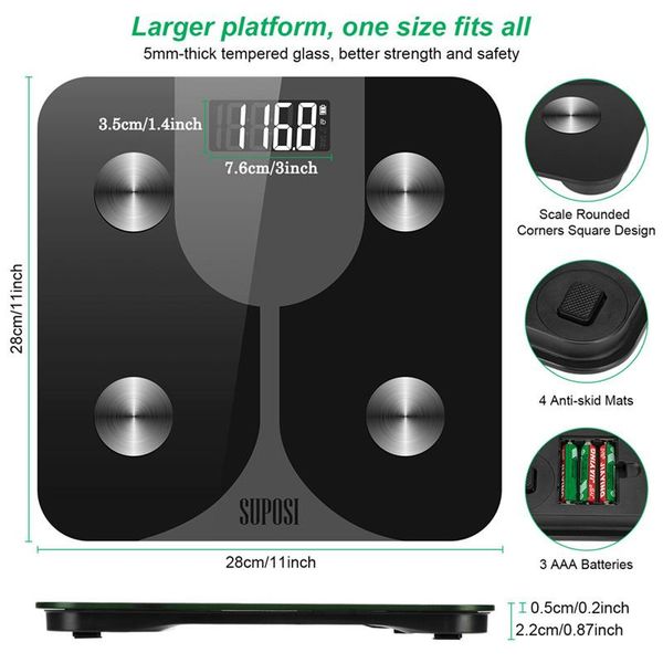 smart scales led digital body fat scale wireless bathroom weight composition analyzer with app bluetooth lcd display
smart scales led digital body fat scale wireless bathroom weight composition analyzer with app bluetooth lcd display