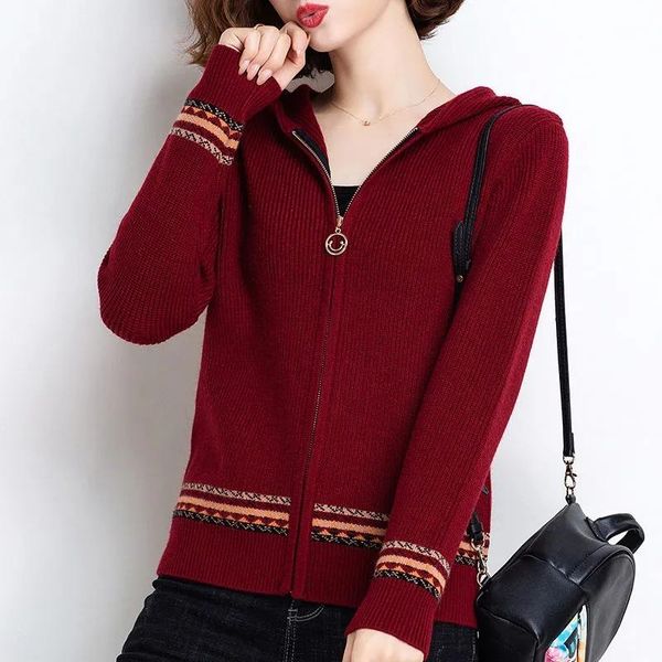 women's knits & tees spring jacquard sweater coat 2021 long sleeve hooded cardigan autumn casual short knitted jacket h235, White
women's knits & tees spring jacquard sweater coat 2021 long sleeve hooded cardigan autumn casual short knitted jacket h235, White